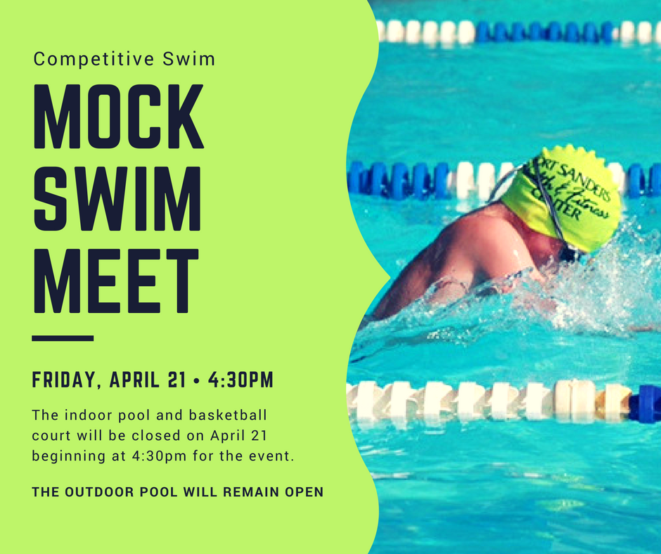 spring 2017 mock swim meet flyer with child swimming