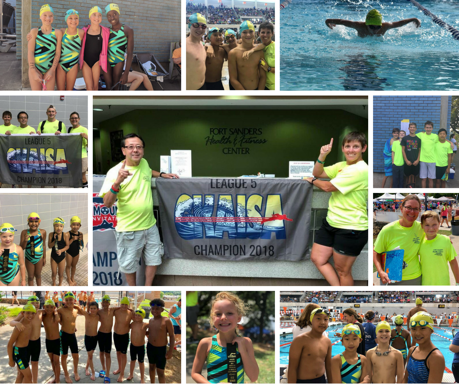 2018 Storm Swim Team Collage of Photos of the swim team