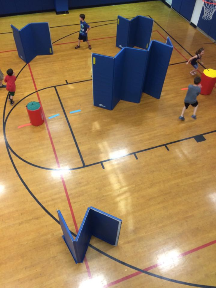 Kids playing in a gym